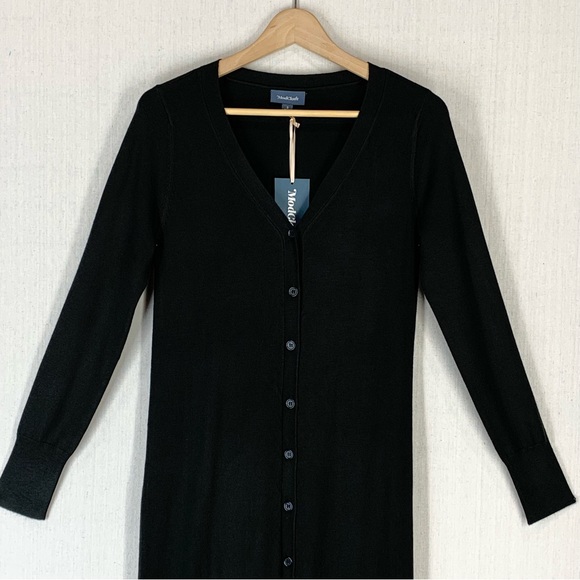 Modcloth~NWT~Women's Charter School Full Button Front Black Sweater‎ Dress~Sz S - Picture 3 of 14